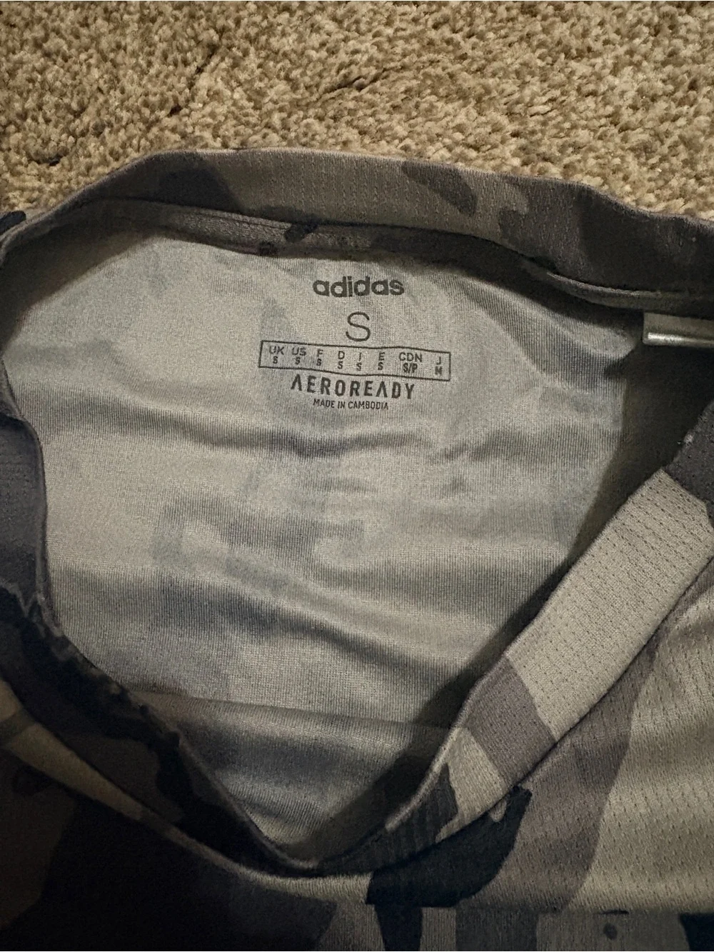 adidas Men's Grey Camo Short-Sleeve Tee